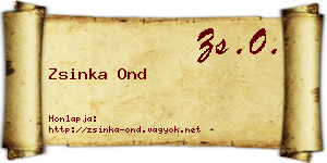 Zsinka Ond névjegykártya